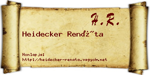 Heidecker Renáta névjegykártya